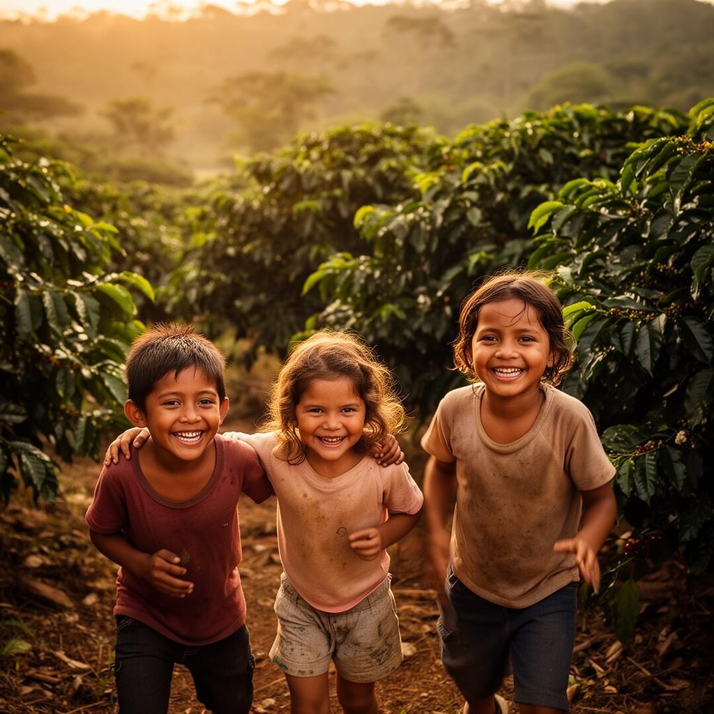 Children in a Costa Rican coffee community supported by Terra's giving program